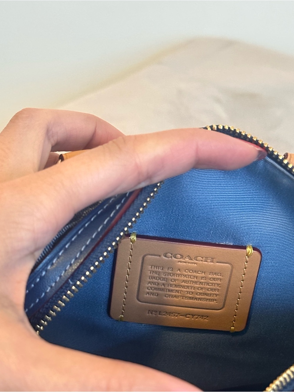 Coach Signature Denim Mini Rowan - Picture 12 of 14